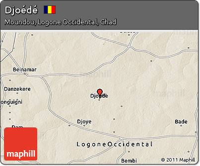 Shaded Relief 3D Map of Djoédé