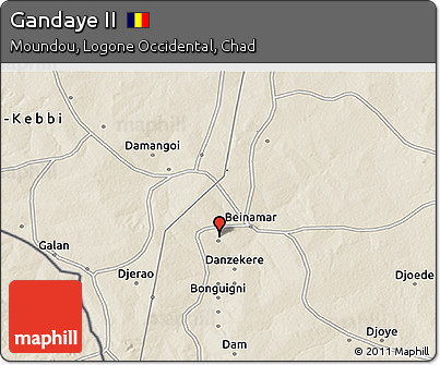 Shaded Relief 3D Map of Gandaye II