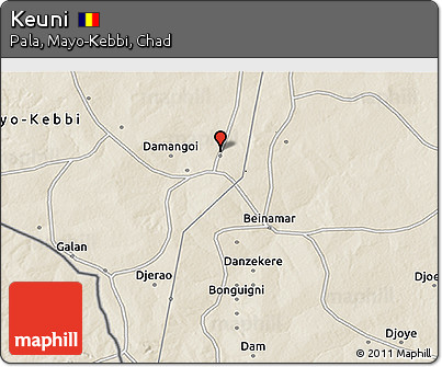 Shaded Relief 3D Map of Keuni