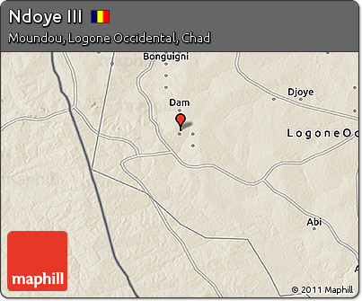 Shaded Relief 3D Map of Ndoye III