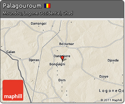 Shaded Relief 3D Map of Palagouroum
