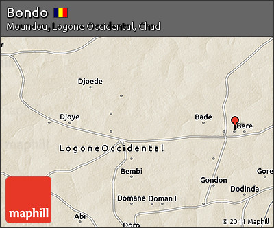 Shaded Relief 3D Map of Bondo