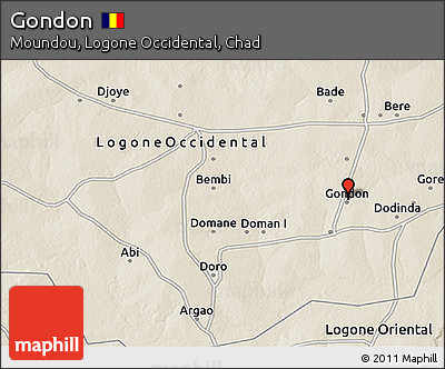 Shaded Relief 3D Map of Gondon