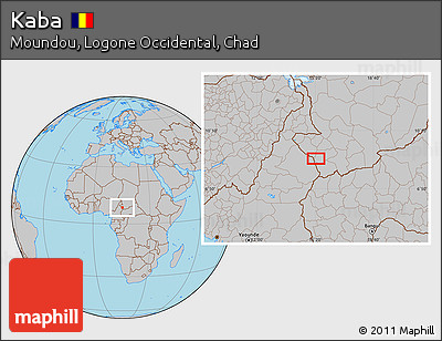 Gray Location Map of Kaba