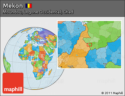 Political Location Map of Mekon