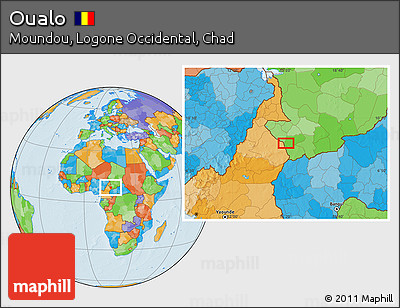 Political Location Map of Oualo