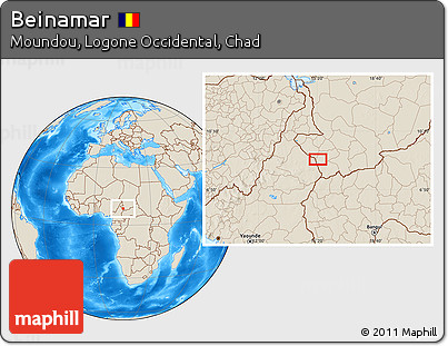 Shaded Relief Location Map of Beinamar