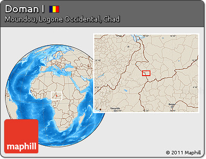 Shaded Relief Location Map of Doman I
