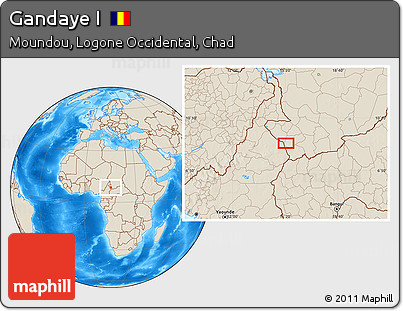 Shaded Relief Location Map of Gandaye I