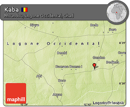 Physical Map of Kaba