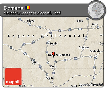 Shaded Relief Map of Domane