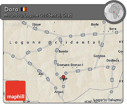Shaded Relief Map of Doro