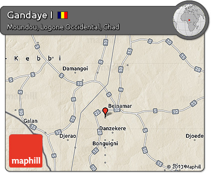 Shaded Relief Map of Gandaye I