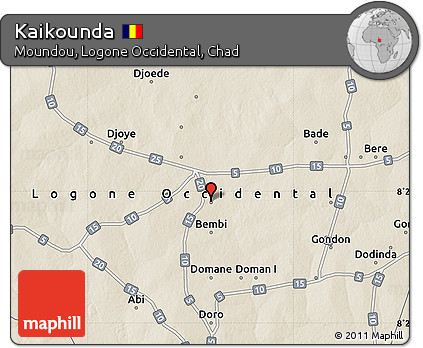 Shaded Relief Map of Kaikounda