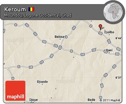 Shaded Relief Map of Keroum