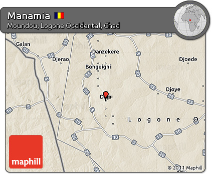 Shaded Relief Map of Manamia