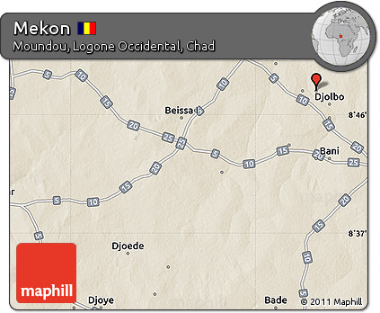 Shaded Relief Map of Mekon