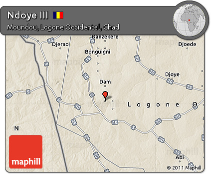 Shaded Relief Map of Ndoye III