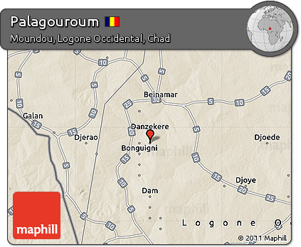 Shaded Relief Map of Palagouroum
