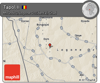 Shaded Relief Map of Tapol II