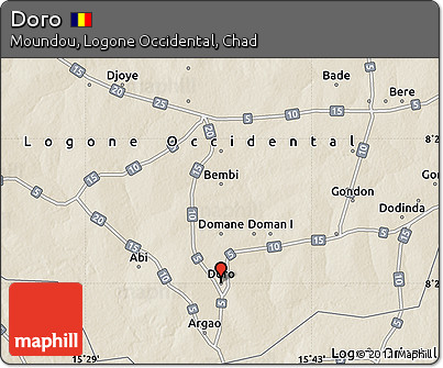 Shaded Relief Map of Doro