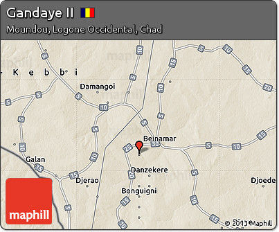 Shaded Relief Map of Gandaye II
