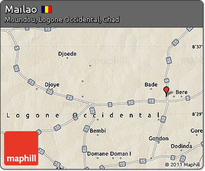 Shaded Relief Map of Mailao