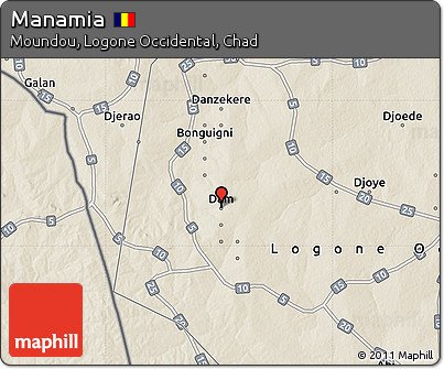 Shaded Relief Map of Manamia