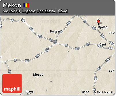 Shaded Relief Map of Mekon