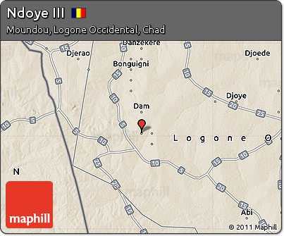 Shaded Relief Map of Ndoye III