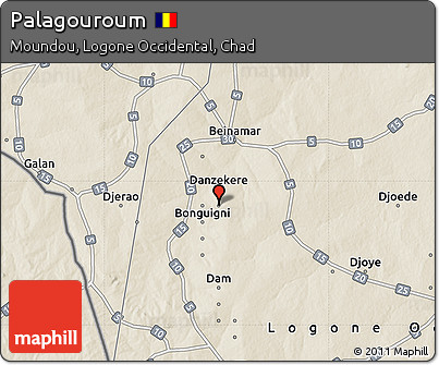 Shaded Relief Map of Palagouroum