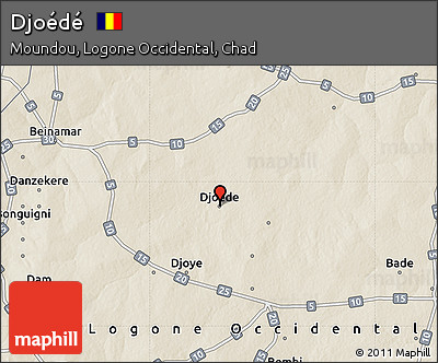 Shaded Relief Map of Djoédé