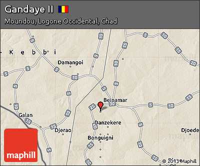 Shaded Relief Map of Gandaye II