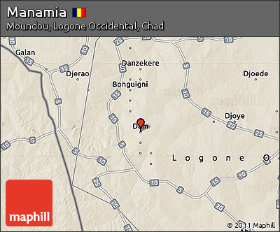 Shaded Relief Map of Manamia