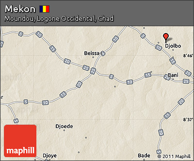 Shaded Relief Map of Mekon