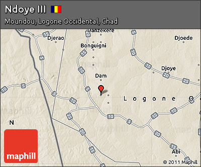 Shaded Relief Map of Ndoye III