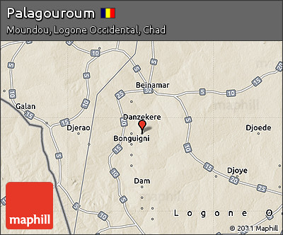 Shaded Relief Map of Palagouroum