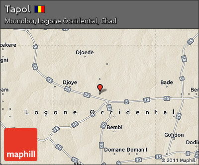 Shaded Relief Map of Tapol