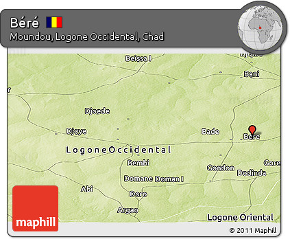 Physical Panoramic Map of Béré