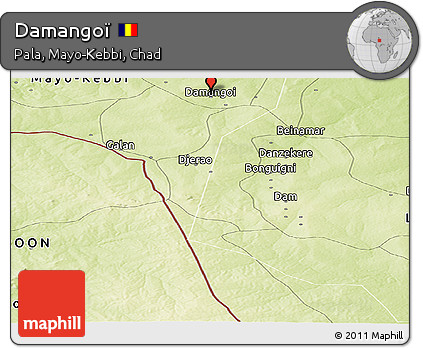 Physical Panoramic Map of Damangoï