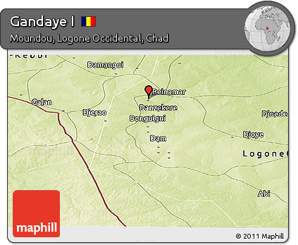 Physical Panoramic Map of Gandaye I
