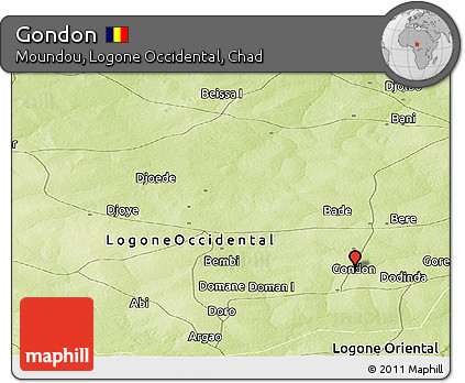 Physical Panoramic Map of Gondon