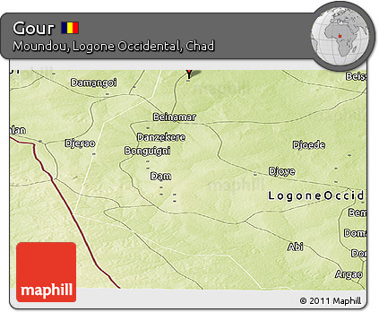 Physical Panoramic Map of Gour