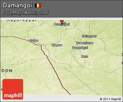Physical Panoramic Map of Damangoï