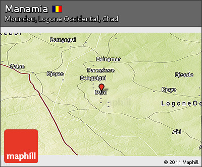 Physical Panoramic Map of Manamia