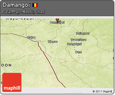 Physical Panoramic Map of Damangoï