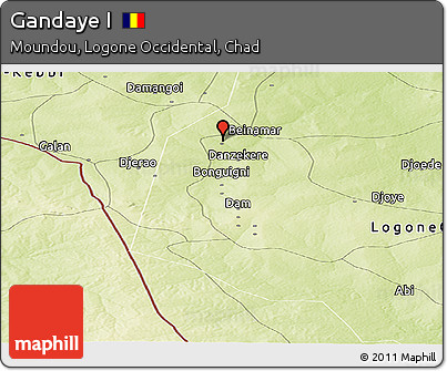 Physical Panoramic Map of Gandaye I