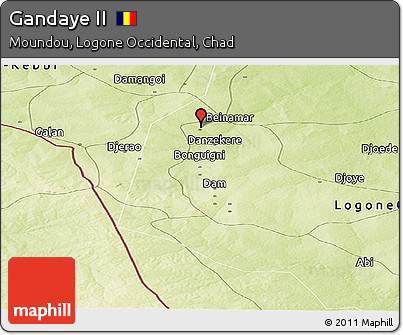 Physical Panoramic Map of Gandaye II