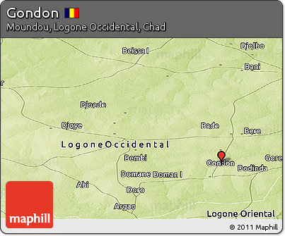 Physical Panoramic Map of Gondon