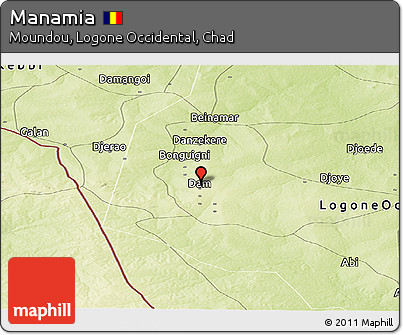 Physical Panoramic Map of Manamia